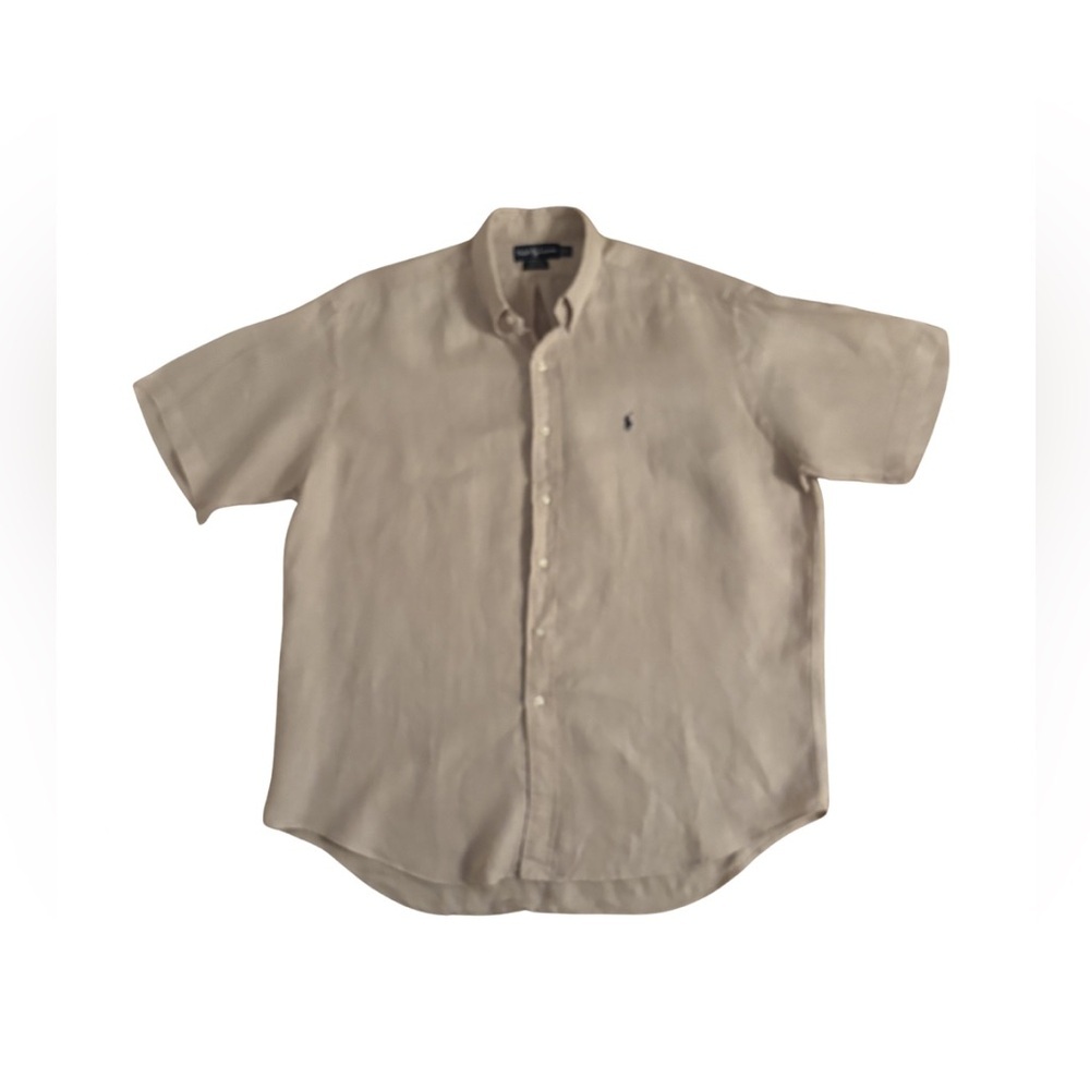 Ralph Lauren Blake Linen Beige Short Sleeve Shirt